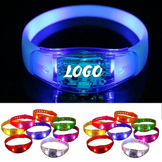 LED Silicone Voice-Activated Glowing Bracelet