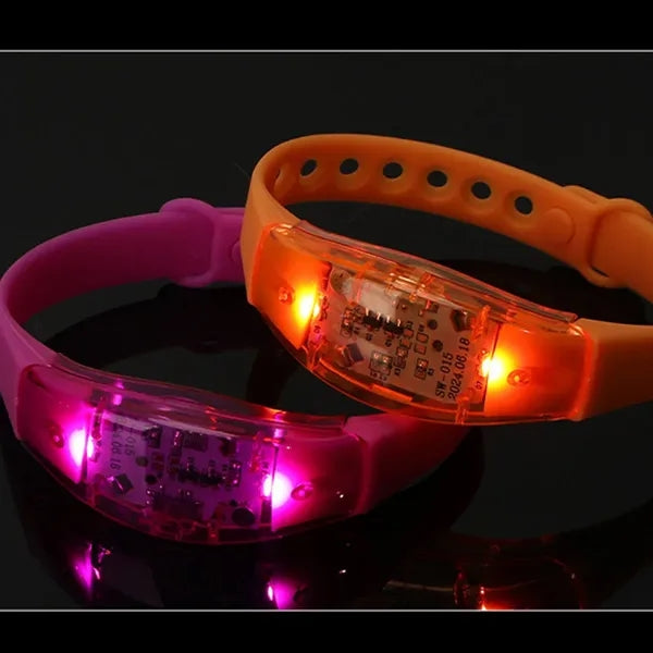 LED Silicone Voice-Activated Glowing Bracelet