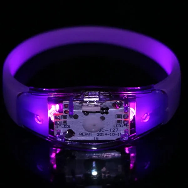 LED Silicone Voice-Activated Glowing Bracelet
