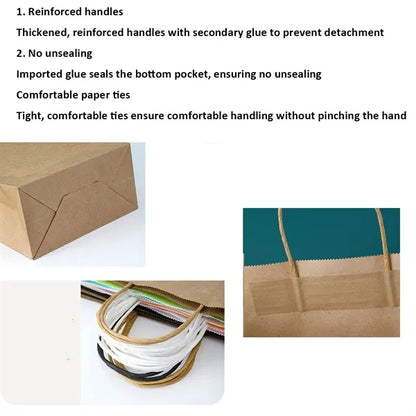 Multi-Color Kraft Paper Bags for Gifts and Packaging