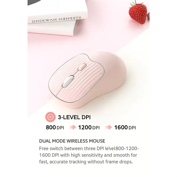 Silent Bluetooth Wireless Mouse Dual Mode Rechargeable