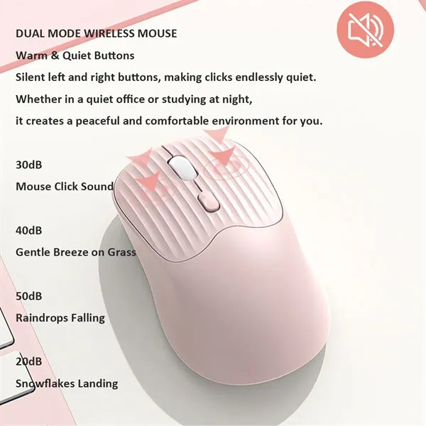 Silent Bluetooth Wireless Mouse Dual Mode Rechargeable