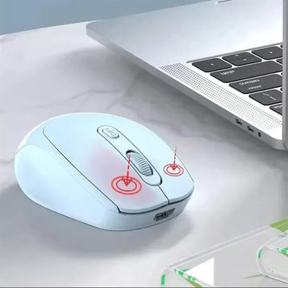Silent Dual Mode Wireless Mouse 2.4G Rechargeable USB