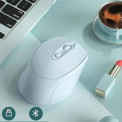 Silent Dual Mode Wireless Mouse 2.4G Rechargeable USB