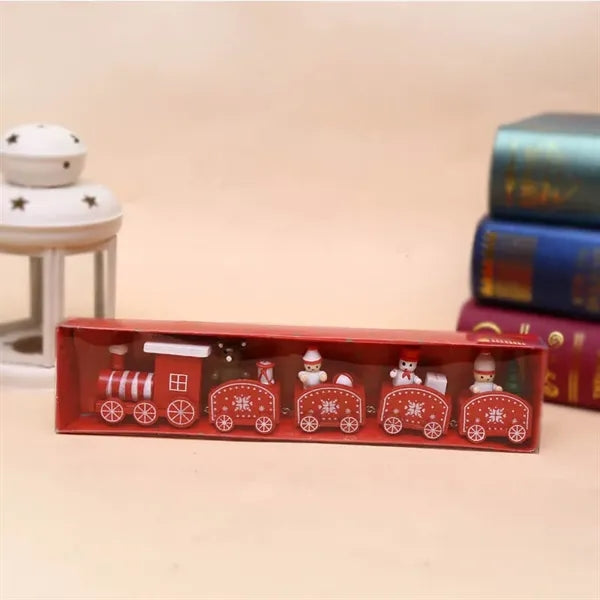 Wooden Train Set Xmas Table Decor