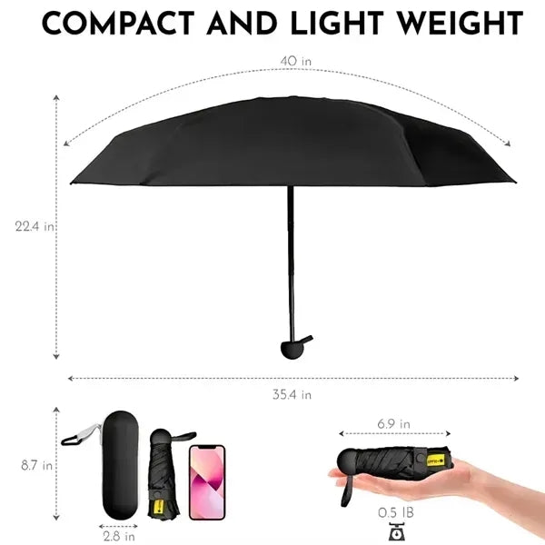 Compact Pocket Mini Umbrella for Purse With Case