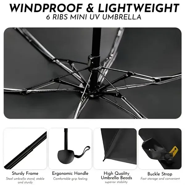 Compact Pocket Mini Umbrella for Purse With Case