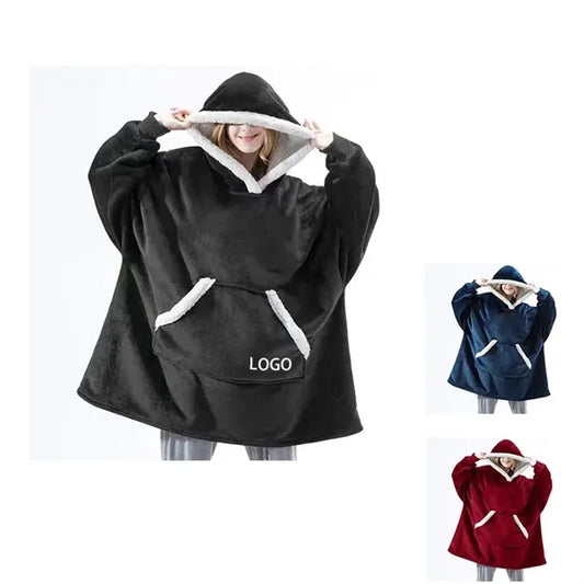 Lined Microfiber Fleece Wearable Blanket
