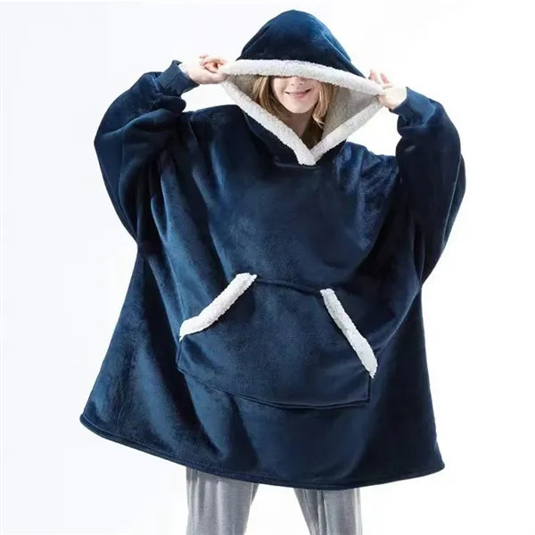 Lined Microfiber Fleece Wearable Blanket