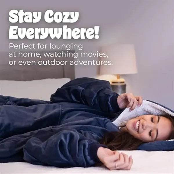 Lined Microfiber Fleece Wearable Blanket