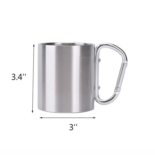 10 Oz Carabiner Hook Camping Mug
