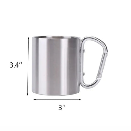 10 Oz Carabiner Hook Camping Mug