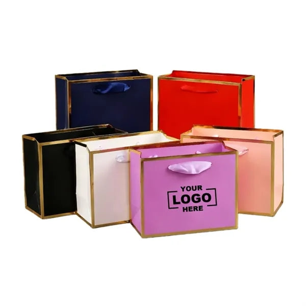 Party Favor Gold Frame Gift Bags with Handles