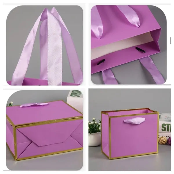 Party Favor Gold Frame Gift Bags with Handles