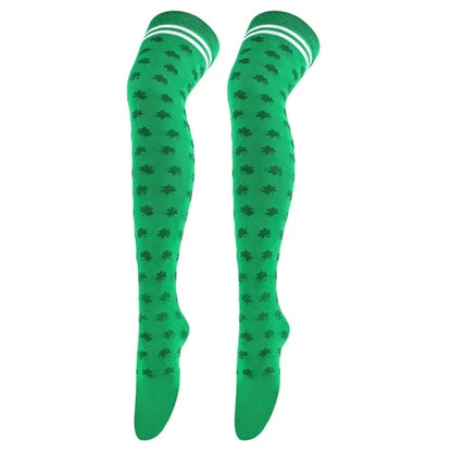 Irish Saint Patricks Thigh High Shamrock Socks