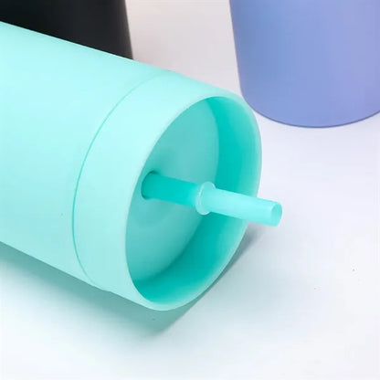16oz Skinny Acrylic Tumbler Cups with Lid and Straw