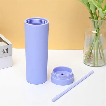 16oz Skinny Acrylic Tumbler Cups with Lid and Straw