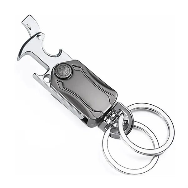 Key Ring with Cutter Bottle Opener 360 Rotating Gyro Chain
