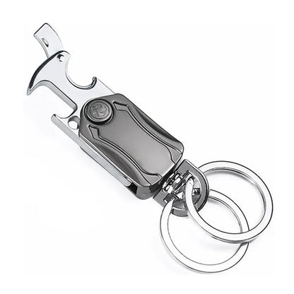 Key Ring with Cutter Bottle Opener 360 Rotating Gyro Chain
