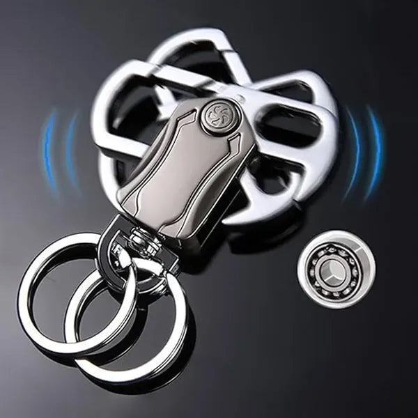 Key Ring with Cutter Bottle Opener 360 Rotating Gyro Chain