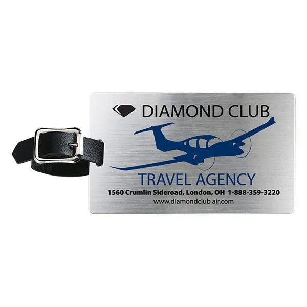 Mustang Brushed Aluminum Slip-In Pocket Luggage Tag