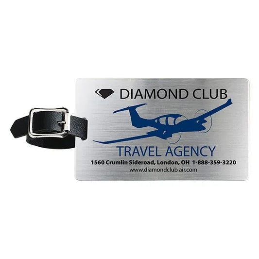 Mustang Brushed Aluminum Slip-In Pocket Luggage Tag