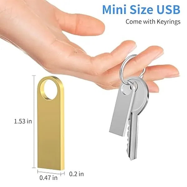 High-Speed USB 32GB Metal Flash Drive with Keychain