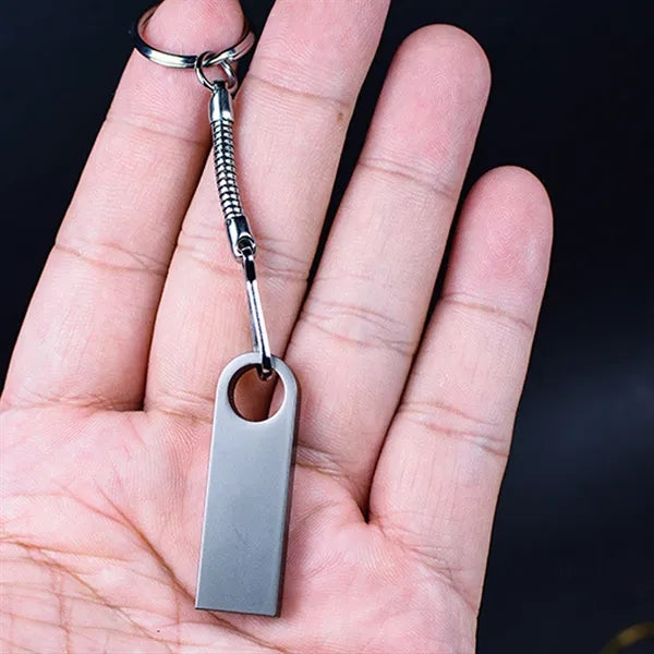 High-Speed USB 32GB Metal Flash Drive with Keychain