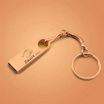 High-Speed USB 32GB Metal Flash Drive with Keychain