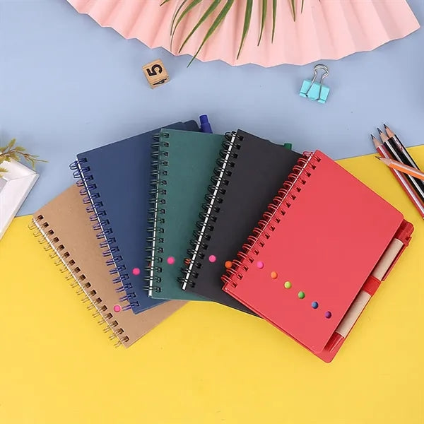 Spiral Notebook With Sticky Notes