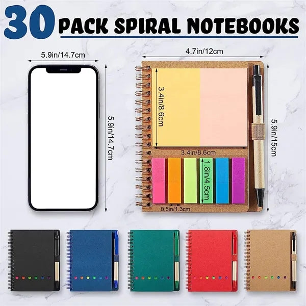 Spiral Notebook With Sticky Notes