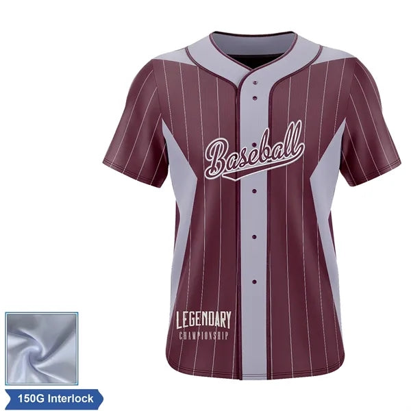 Men's & Kids' Sublimation 150G Full-Button Baseball Jersey