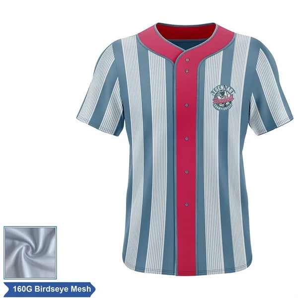 Men & Kids' Sublimation Birdseye Full-Button Baseball Jersey