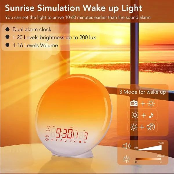 Wake Up Light Sunrise Alarm Clock