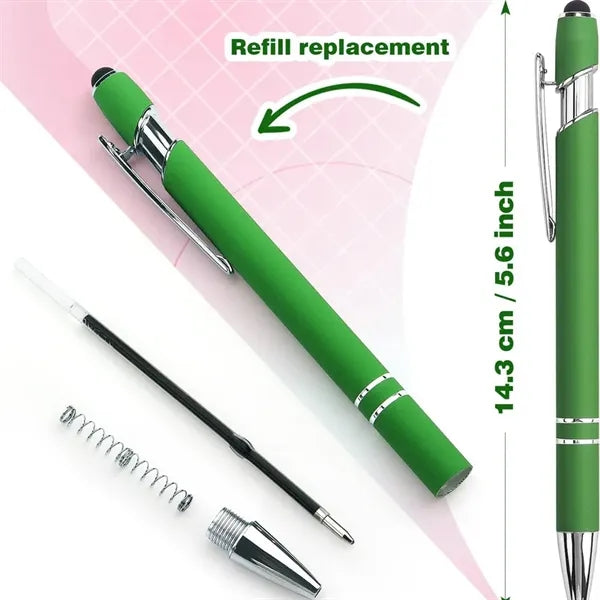 2-in-1 Stylus Retractable Ballpoint Pen