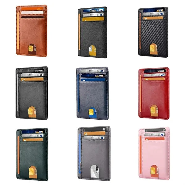 Slim Minimalist Front Pocket RFID Blocking Leather Wallets