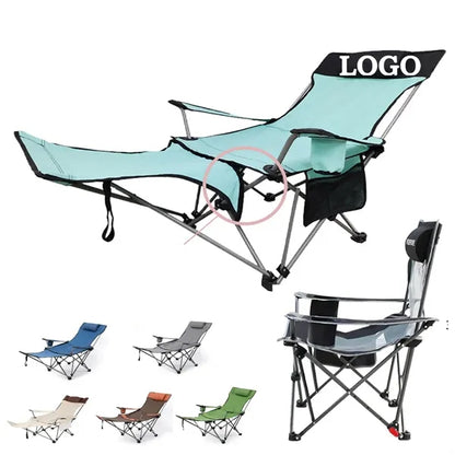 Reclining Camping Chair with Detachable Footrest & Headrest