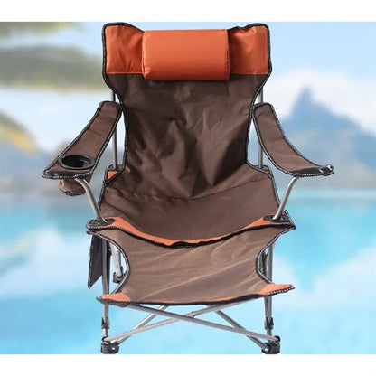 Reclining Camping Chair with Detachable Footrest & Headrest