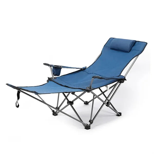 Reclining Camping Chair with Detachable Footrest & Headrest