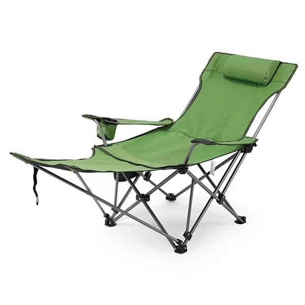 Reclining Camping Chair with Detachable Footrest & Headrest