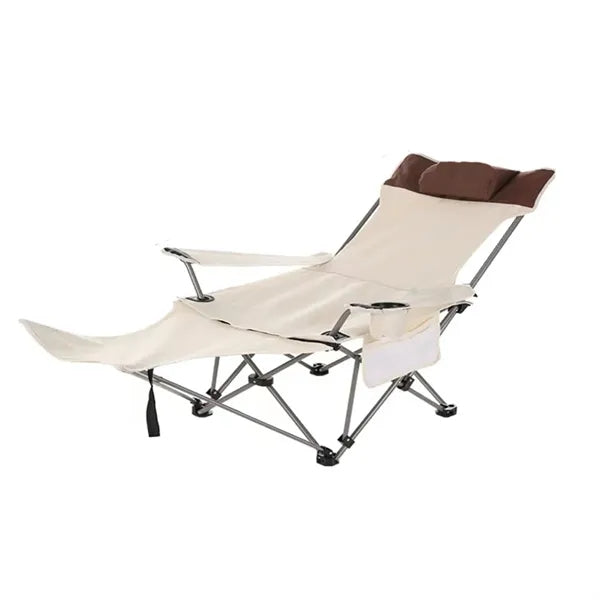 Reclining Camping Chair with Detachable Footrest & Headrest