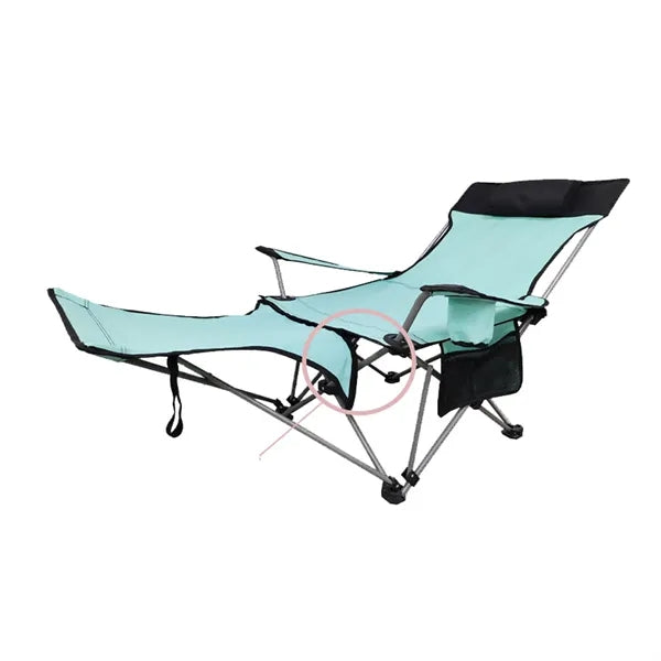 Reclining Camping Chair with Detachable Footrest & Headrest