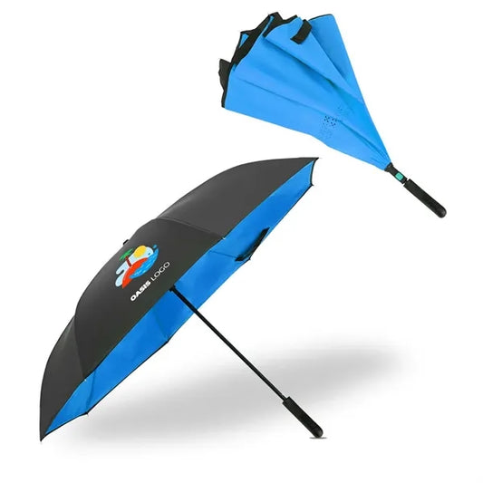 48" Arc Two-Tone Auto Open Reverse Umbrella w/ Full Color