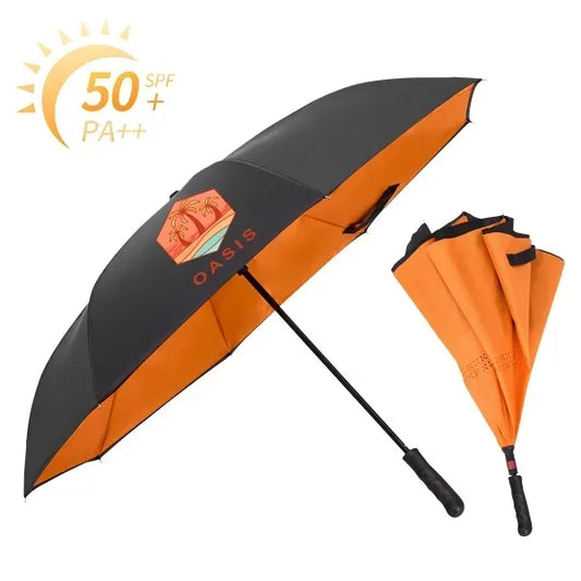 48" Arc Two-Tone Auto Open Reverse Umbrella w/ Full Color