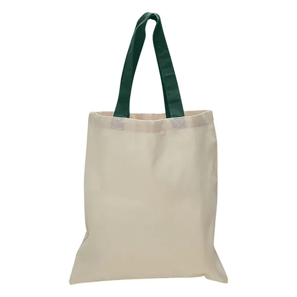 Value 6 oz Cotton Canvas Tote Bag - Contrasting Handle -