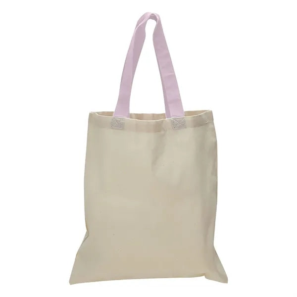 Value 6 oz Cotton Canvas Tote Bag - Contrasting Handle -