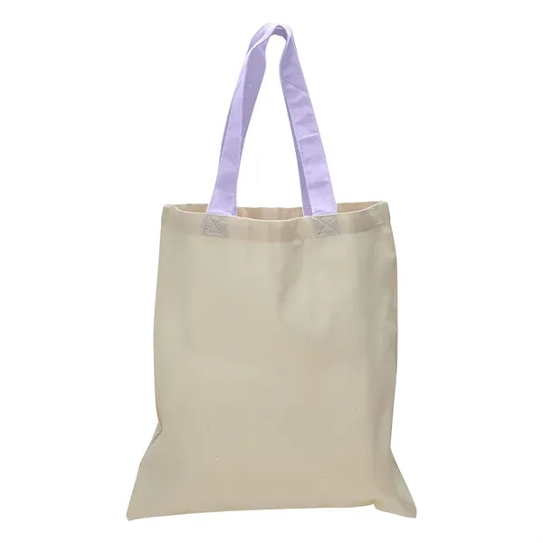 Value 6 oz Cotton Canvas Tote Bag - Contrasting Handle -