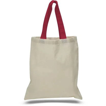 Value 6 oz Cotton Canvas Tote Bag - Contrasting Handle -