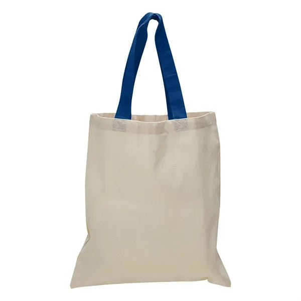 Value 6 oz Cotton Canvas Tote Bag - Contrasting Handle -