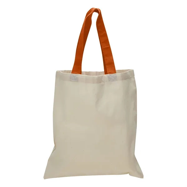 Value 6 oz Cotton Canvas Tote Bag - Contrasting Handle -
